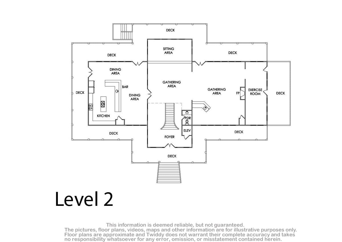 Event Venue OBX — Mark Twain Estate Level 1 Floor Plan, 18 Bedrooms Across Three Levels for Event Planning Reference