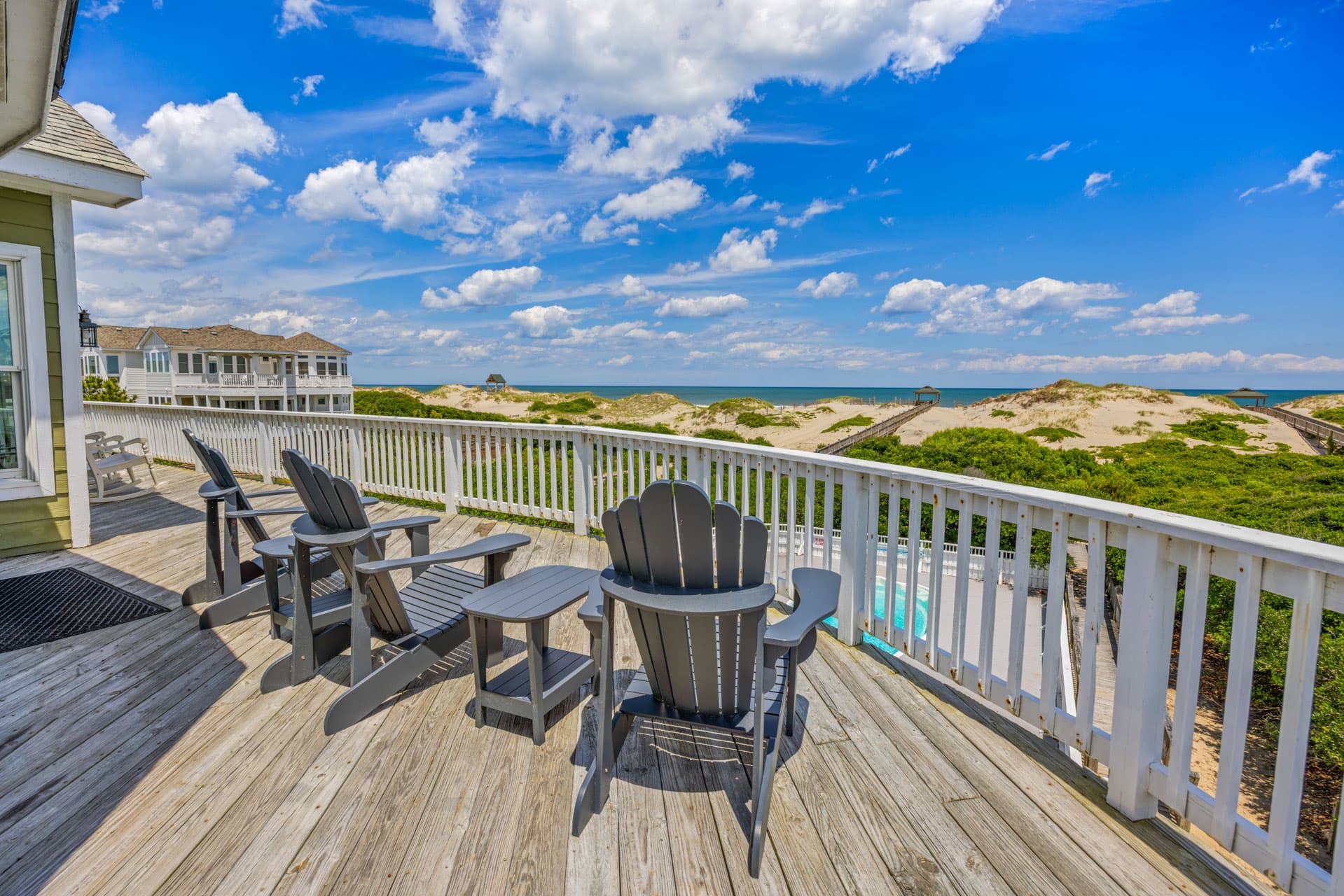 Ceremony Space — Fitzgerald Estate Oceanfront Deck with Panoramic Views, Outdoor Seating for Receptions OBX