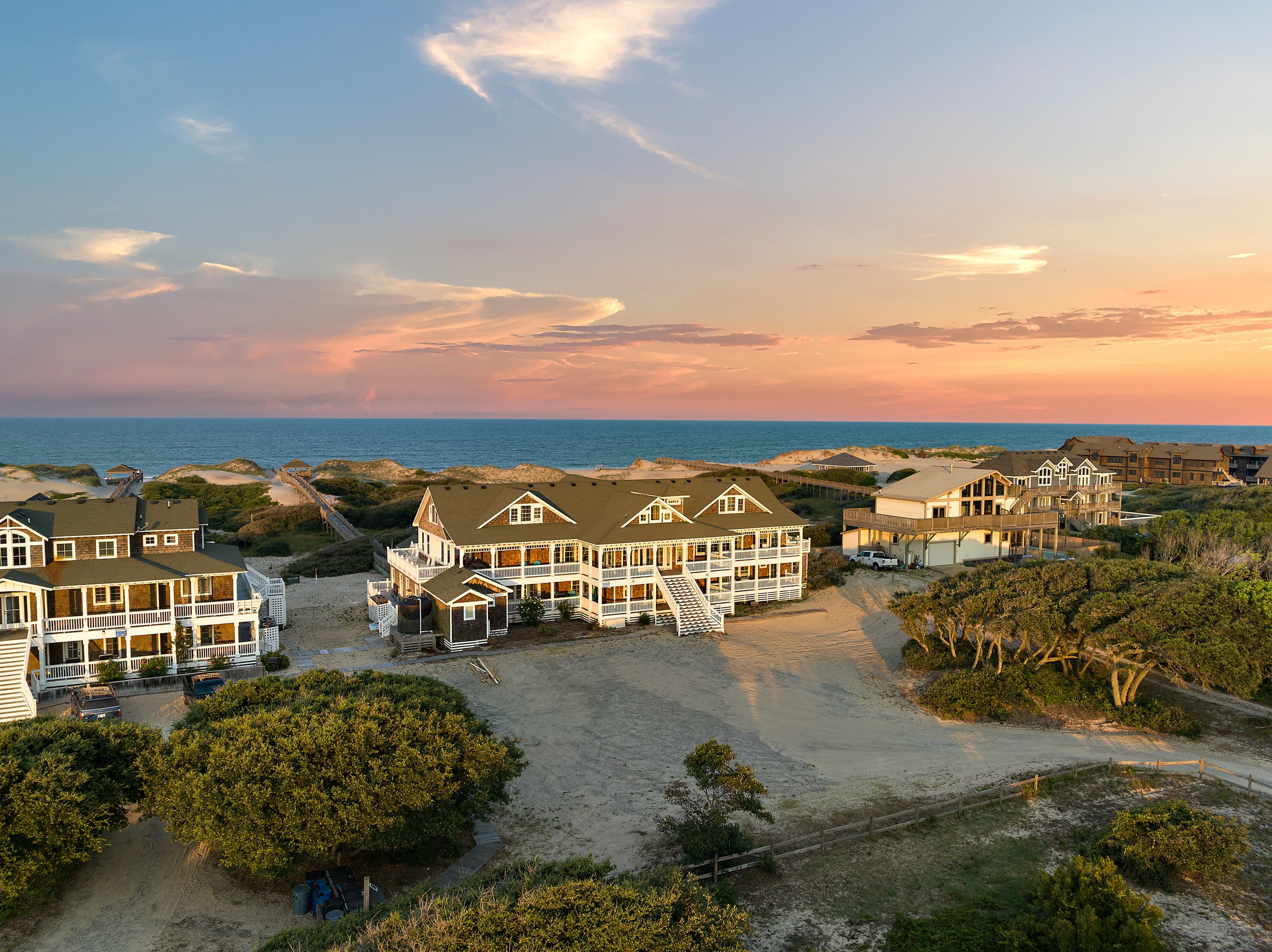 Oceanfront Wedding Venue — Sunset Over The Three Authors, Where Your Dream Event Begins | Corolla, OBX