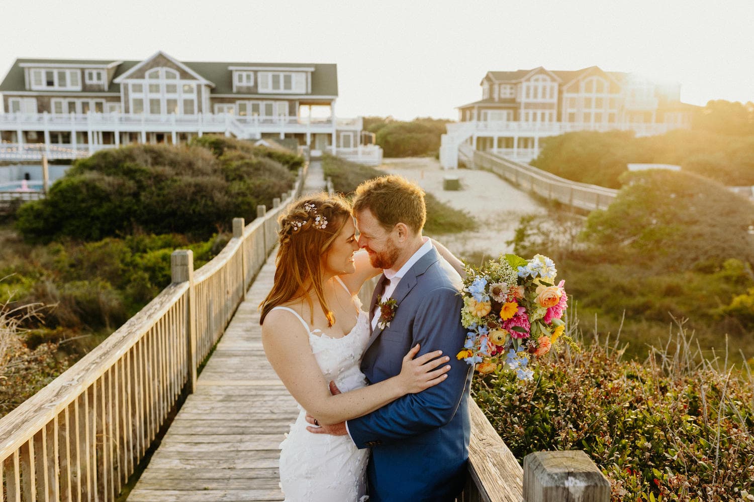 Ceremony Space — Outdoor Wedding Setup with Ocean Views, Chairs & Arch Ready for Vows | Three Authors, OBX