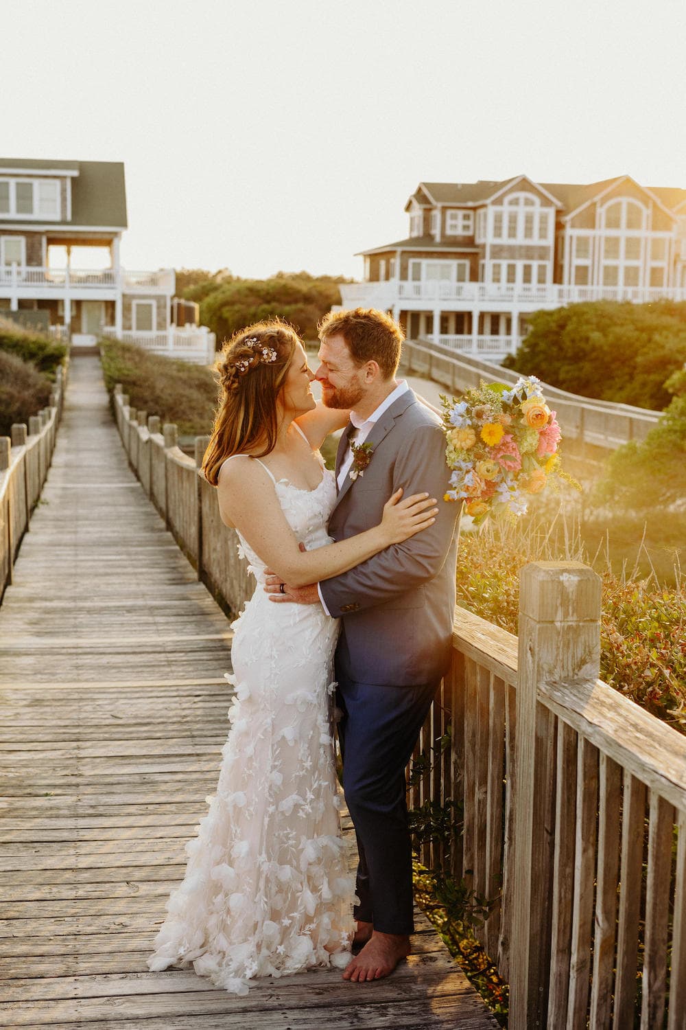 Wedding Reception — Cocktail Hour with Ocean Views & Elegant Decor | Three Authors Venue, Outer Banks