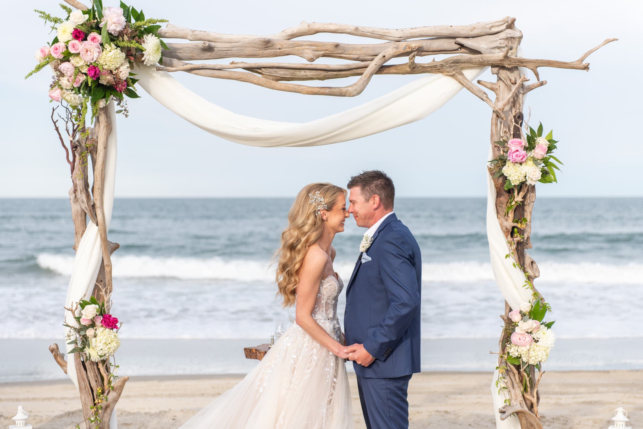 Wedding Ceremony — Romantic Beach Procession at Three Authors Estate | Corolla Oceanfront, OBX