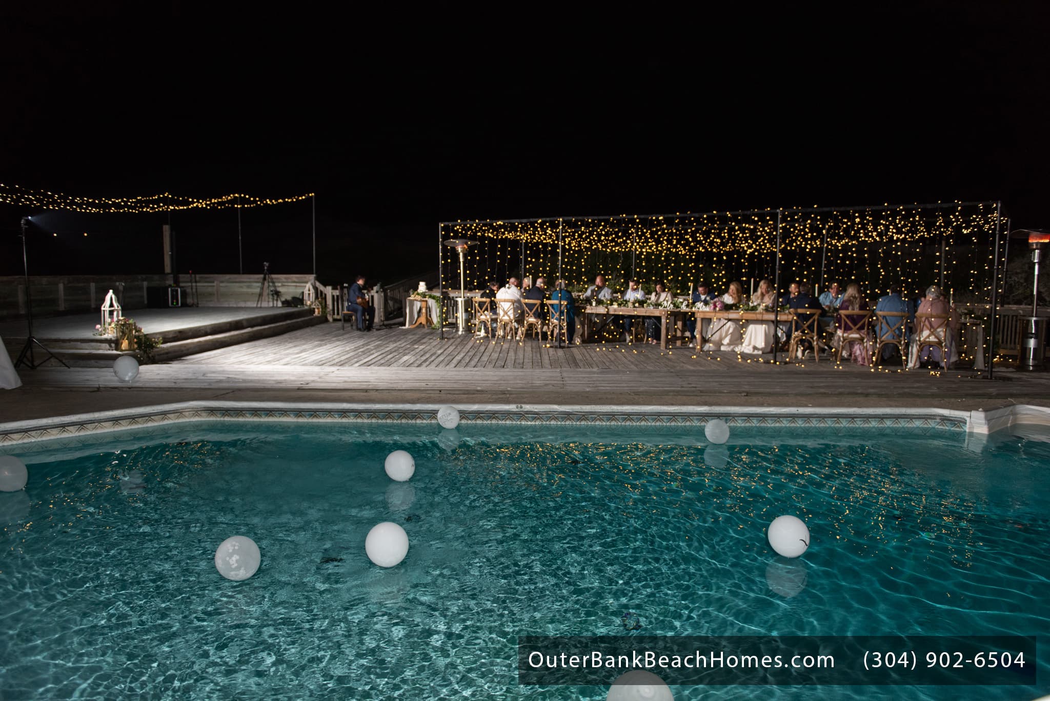 Ceremony Space — Poolside Wedding Unlike Any Other, Private Pool with Ocean Backdrop | Three Authors, OBX