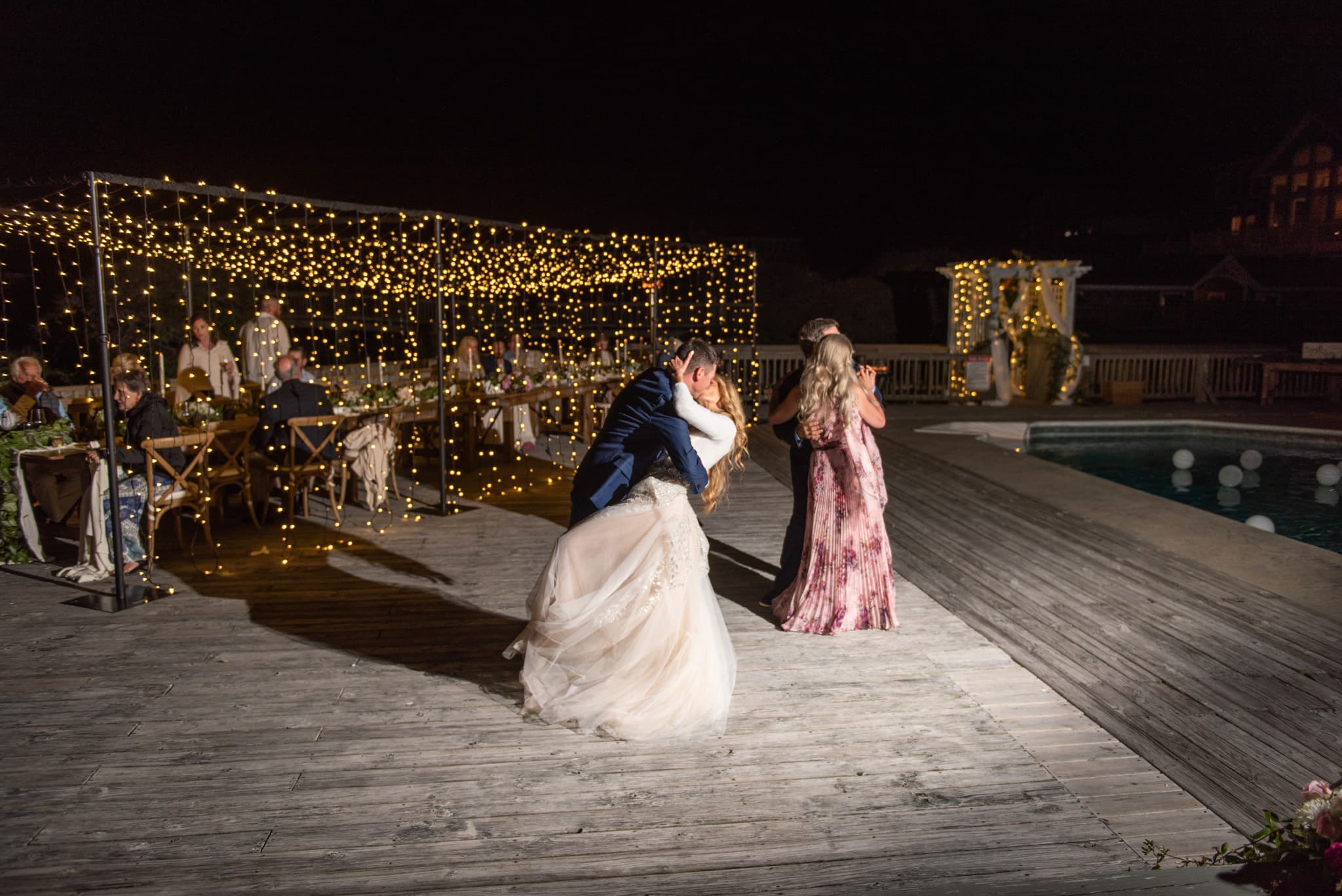 Celebration Space — Spacious Pool Deck for Dancing & Dining, Room for 150+ Guests | Three Authors, OBX