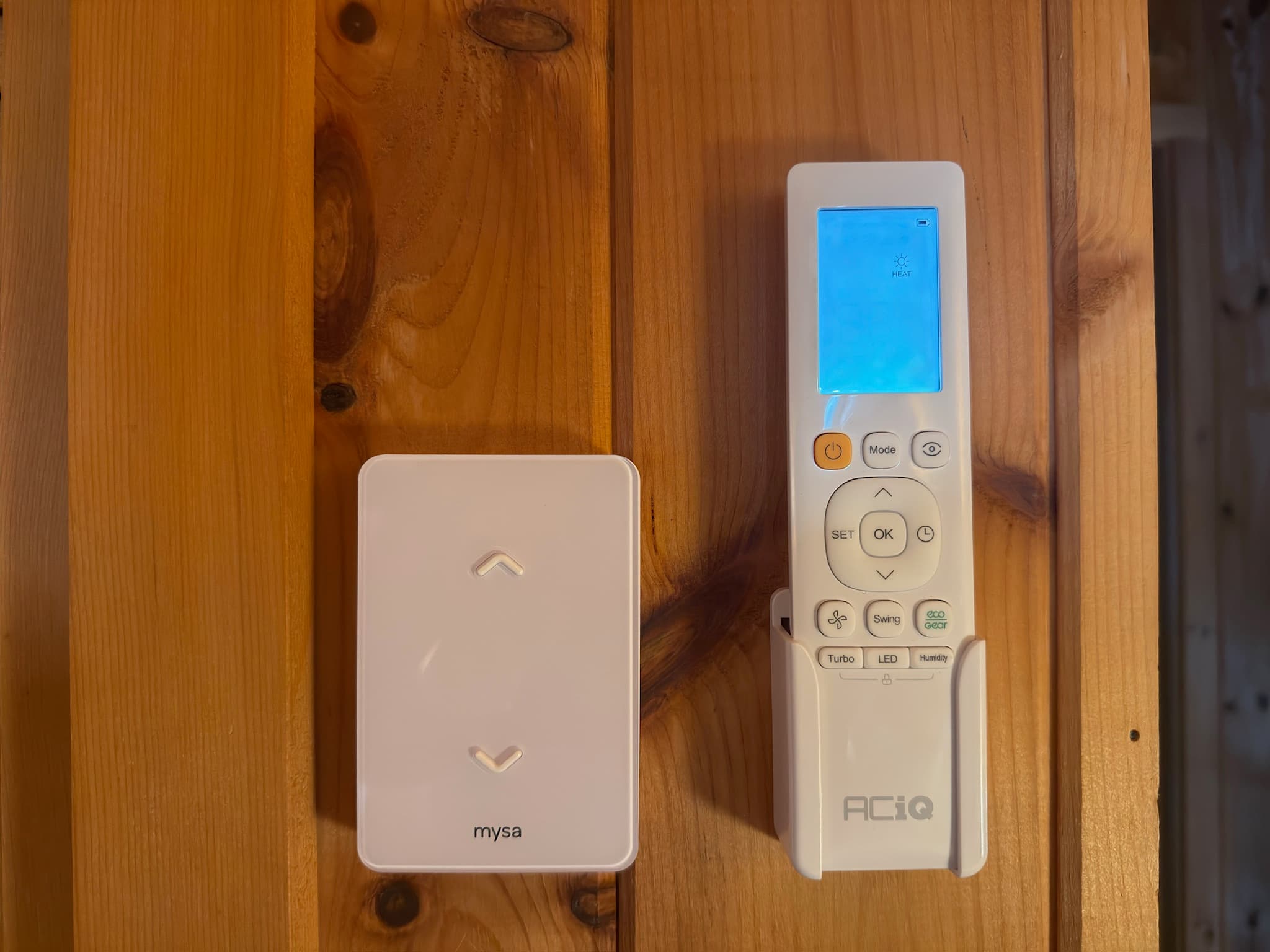 Each room has remote controlled heating and cooling.