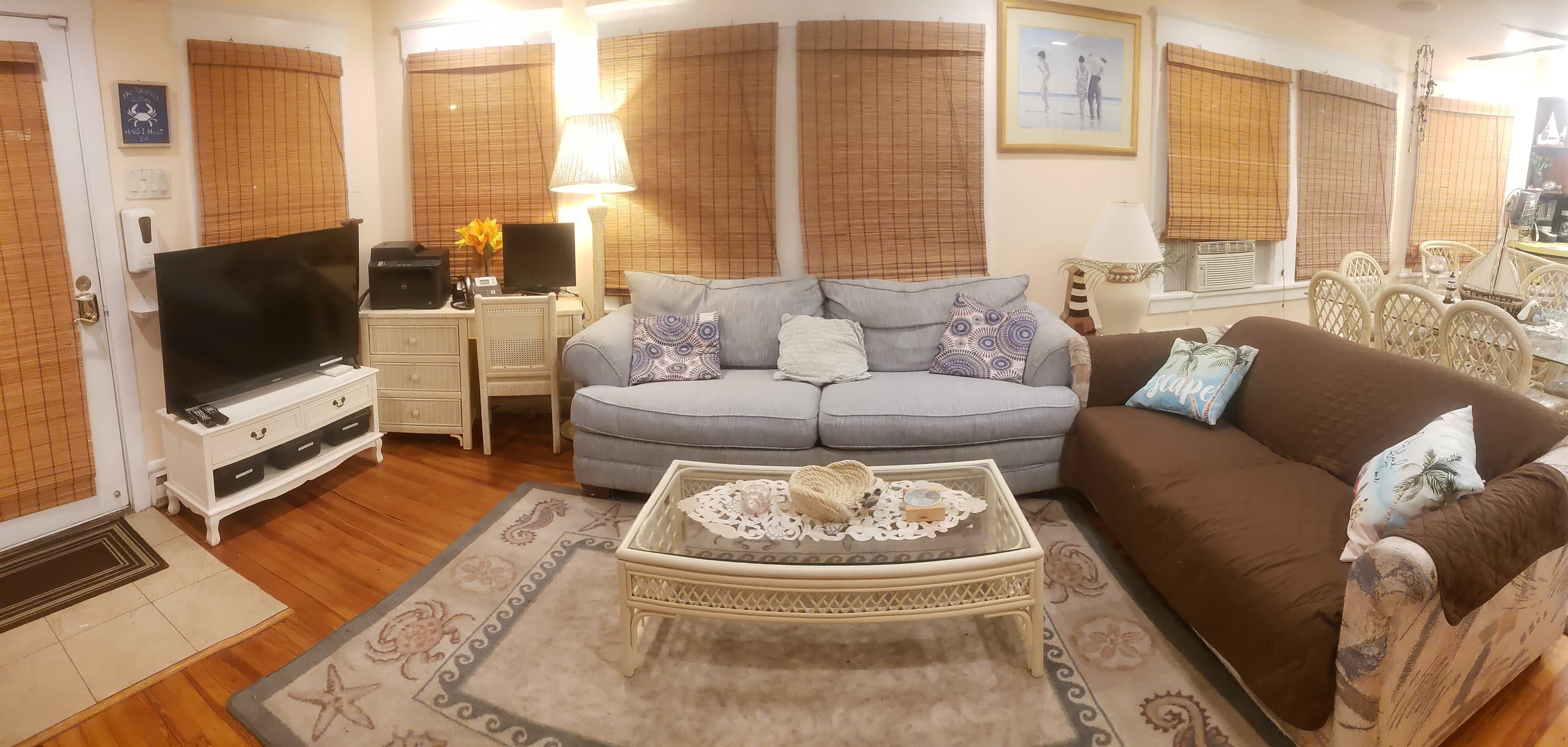 2nd Floor: Plenty of seating; loveseat is sofa bed