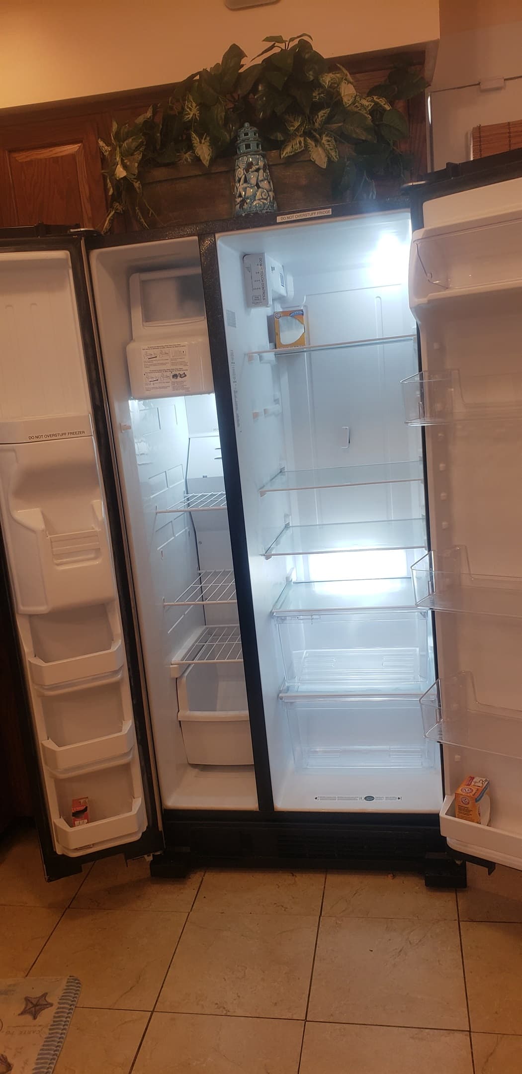 Inside of Fridge showing the great amount of space to store food.