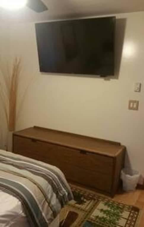 Some rooms have furniture with plenty of storage.