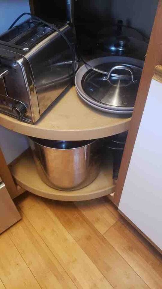 Pots and pans in the kitchen