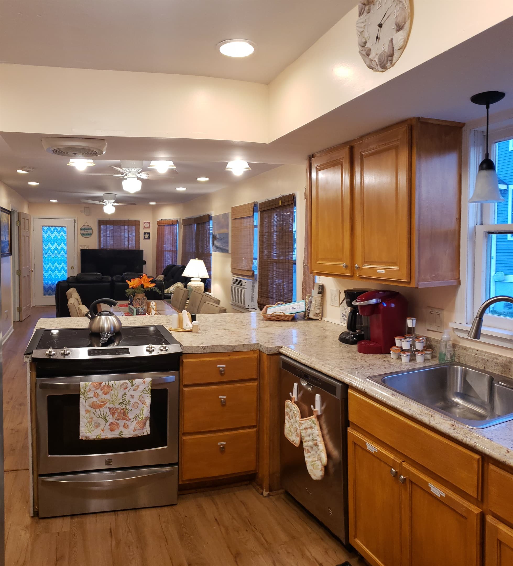 Full sized dishwasher and a flat top stove