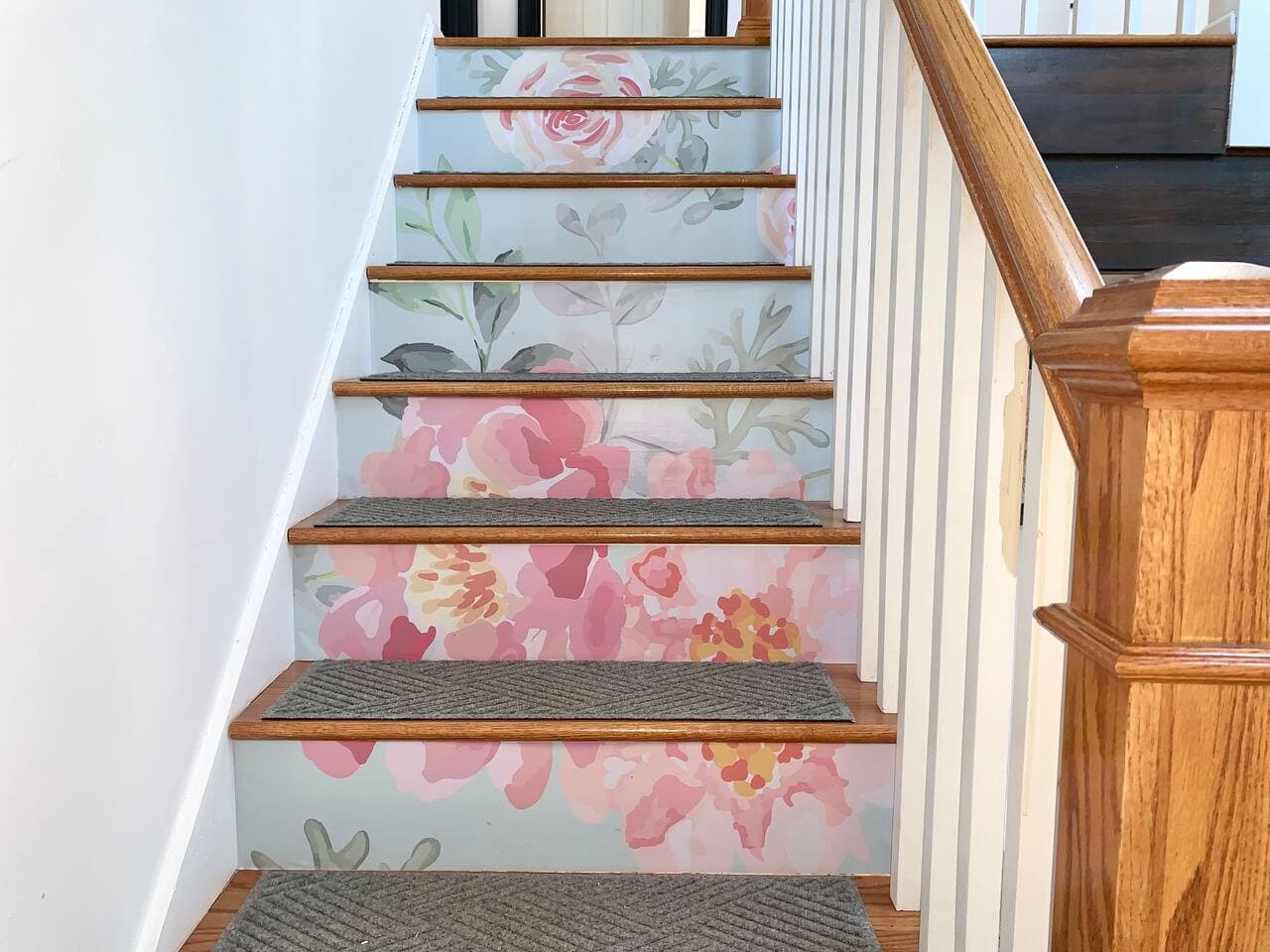 But seriously how could I not show off the beautiful staircase mural that took me most of the day to do. :) There are sooo many cute little details throughout but not enough space to show it all here. You would have to stay and see for yourself!