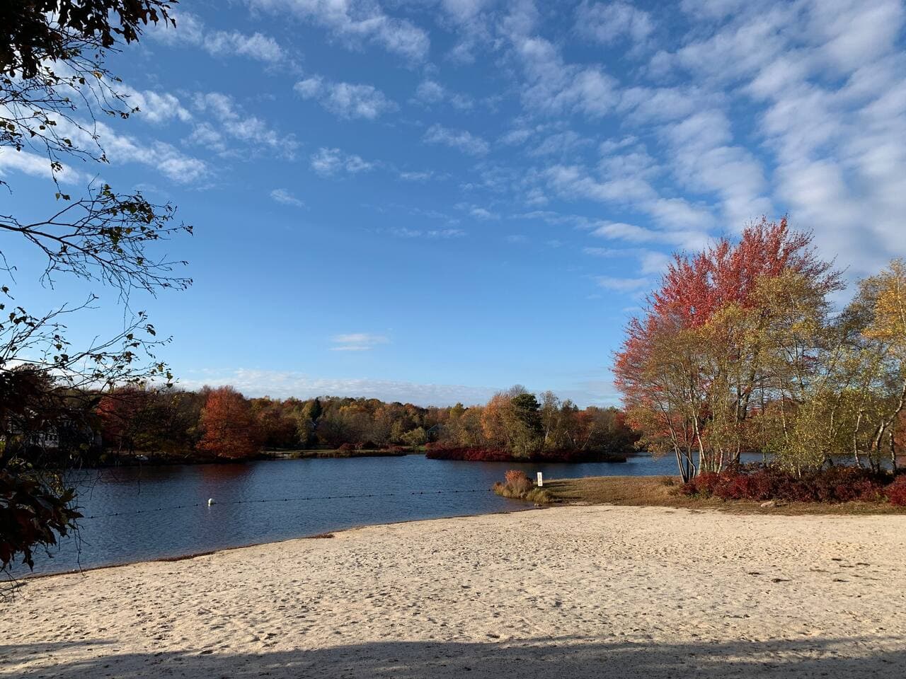 community beach in fall 