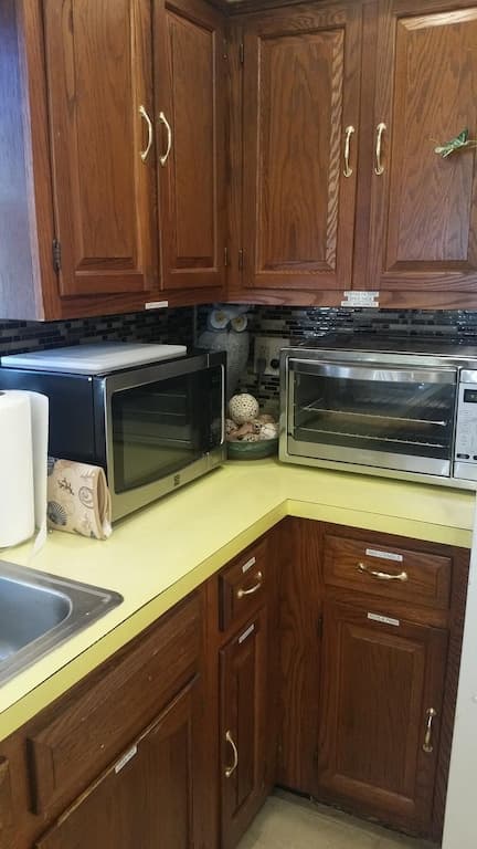 Microwave and his buddy a digital toaster with turbo convection oven.