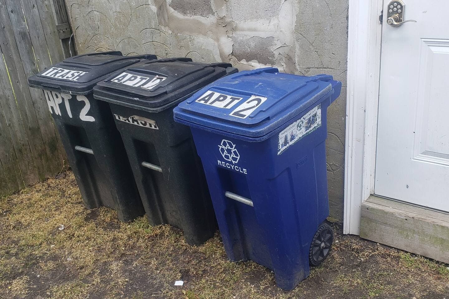Waste disposable units are provided