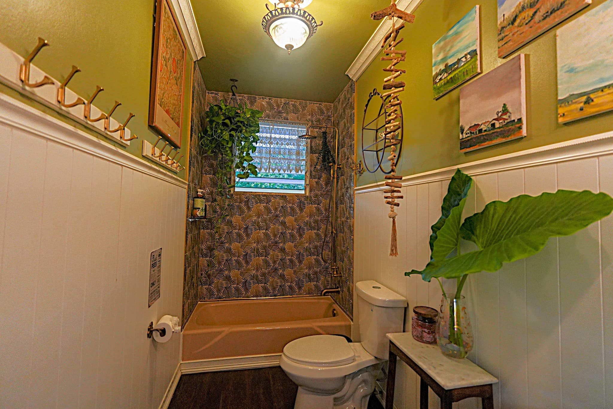 Love suite bathroom rain shower, handmade herbal remedies, Dr. Bronner's castille soap