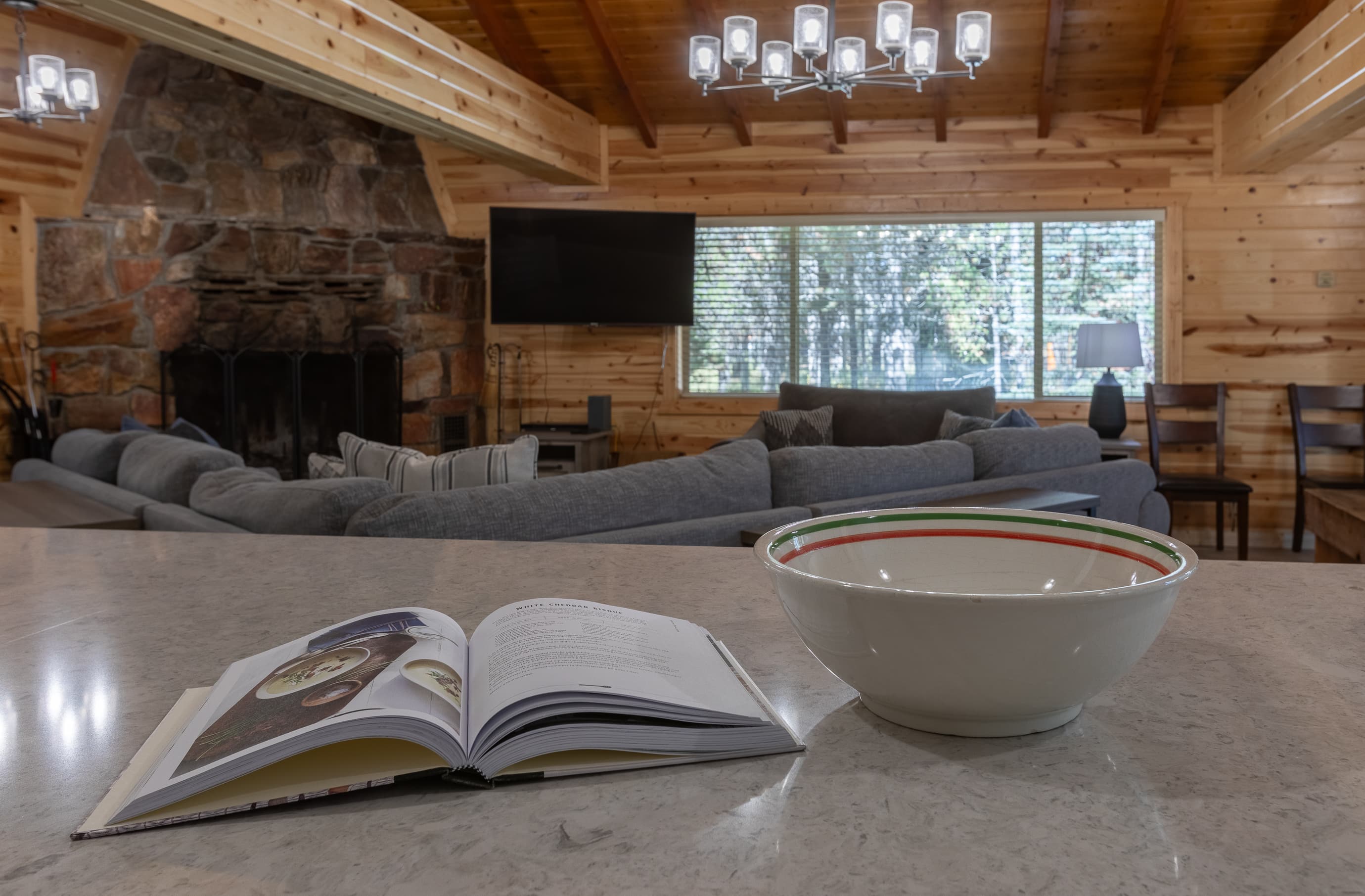 The Kitchen Island is open to the living and dining room