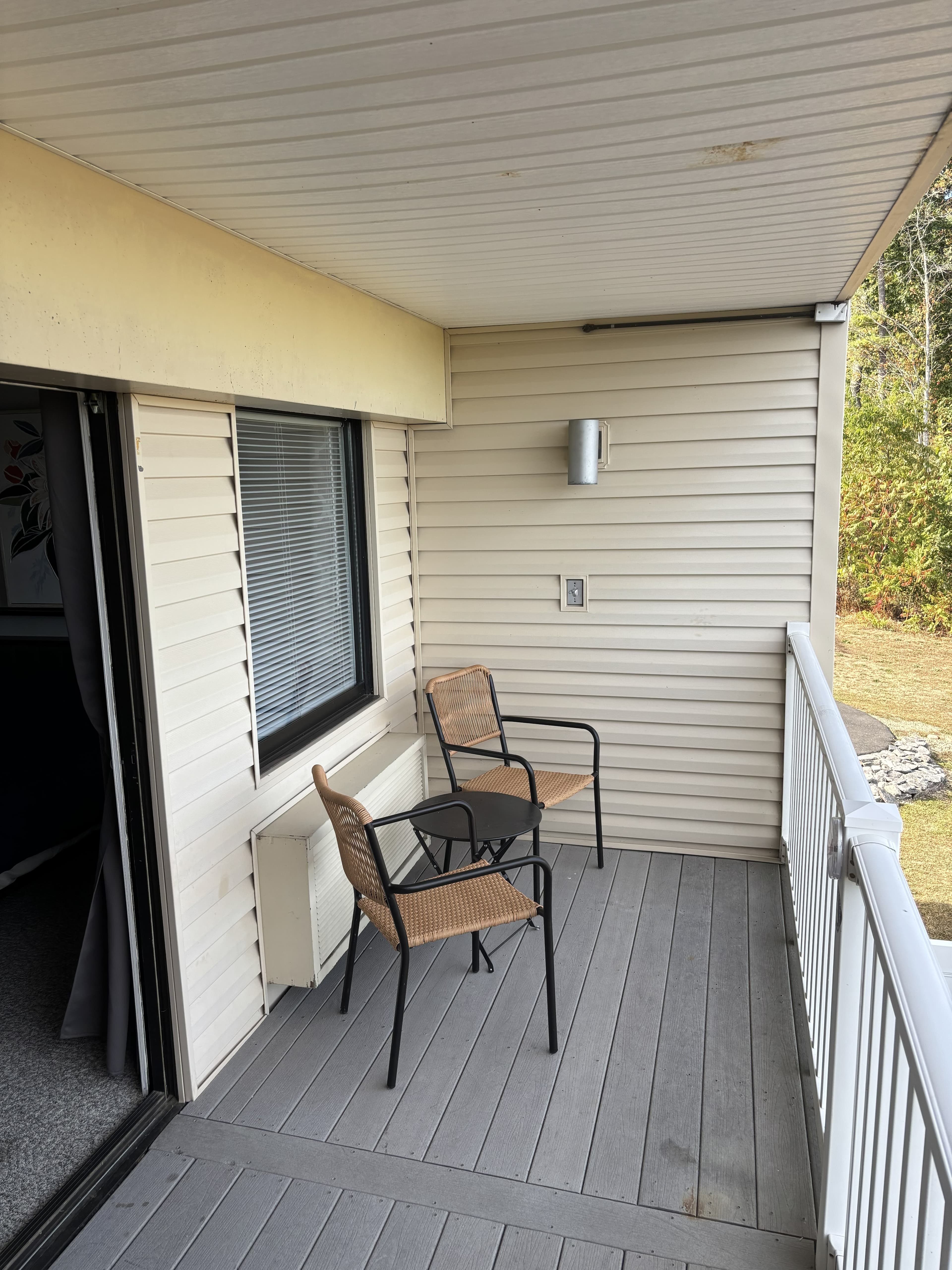 Balcony perfect for watching sunrises over the lake
