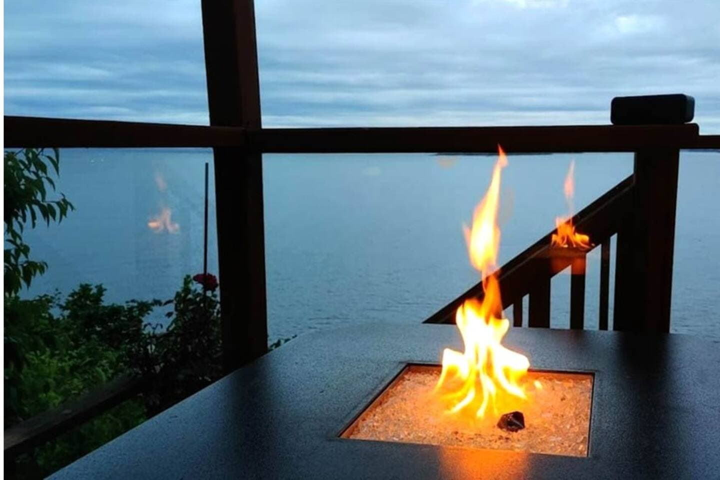 Covered Private Deck Fire Pit