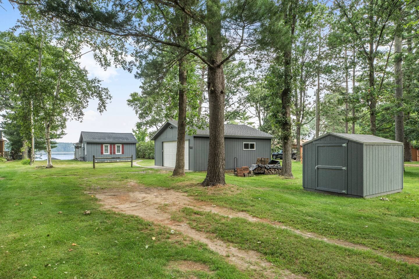 back yard by road/garage