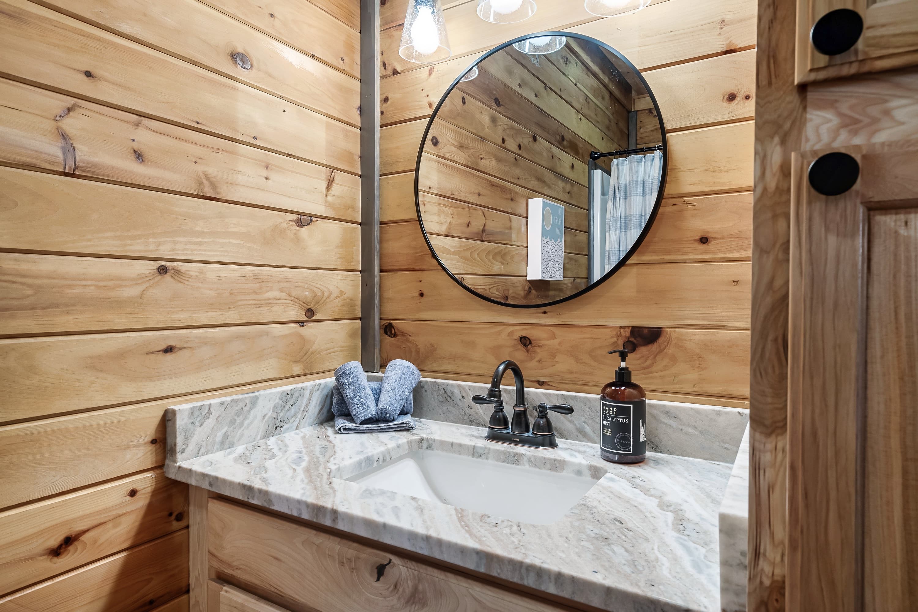 Private ensuite with marble vanity and walk-in shower