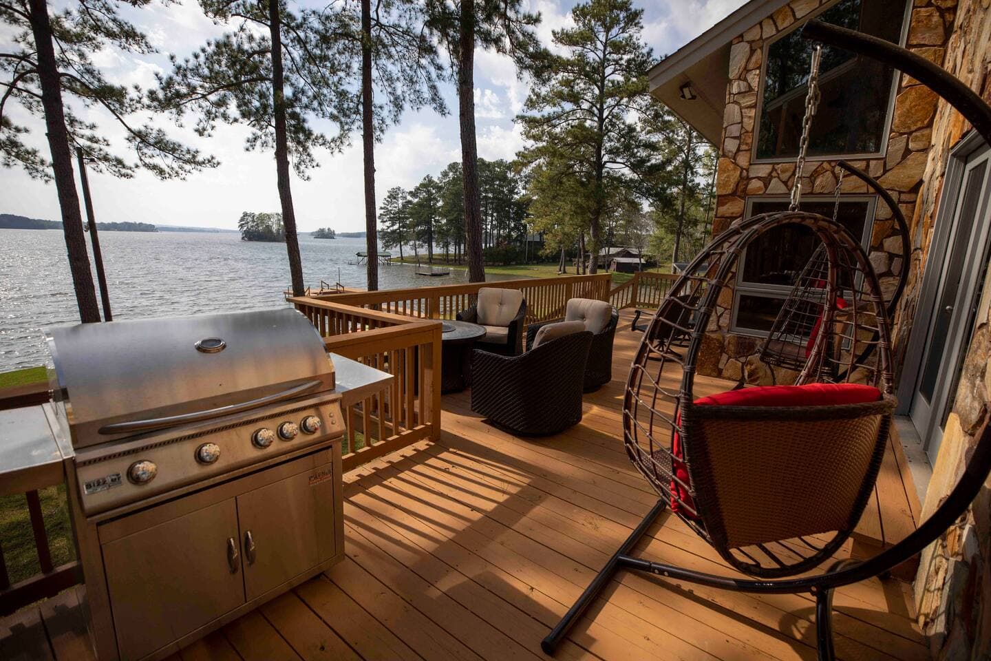 Huge open deck with ample seating.