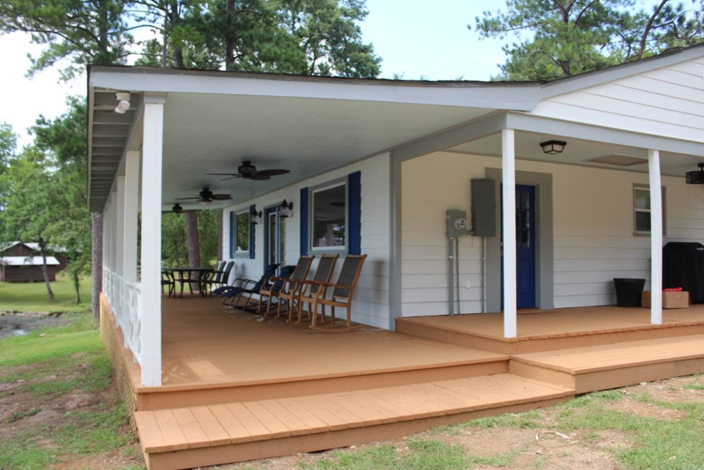 HUGE covered porch overlooking the lake!