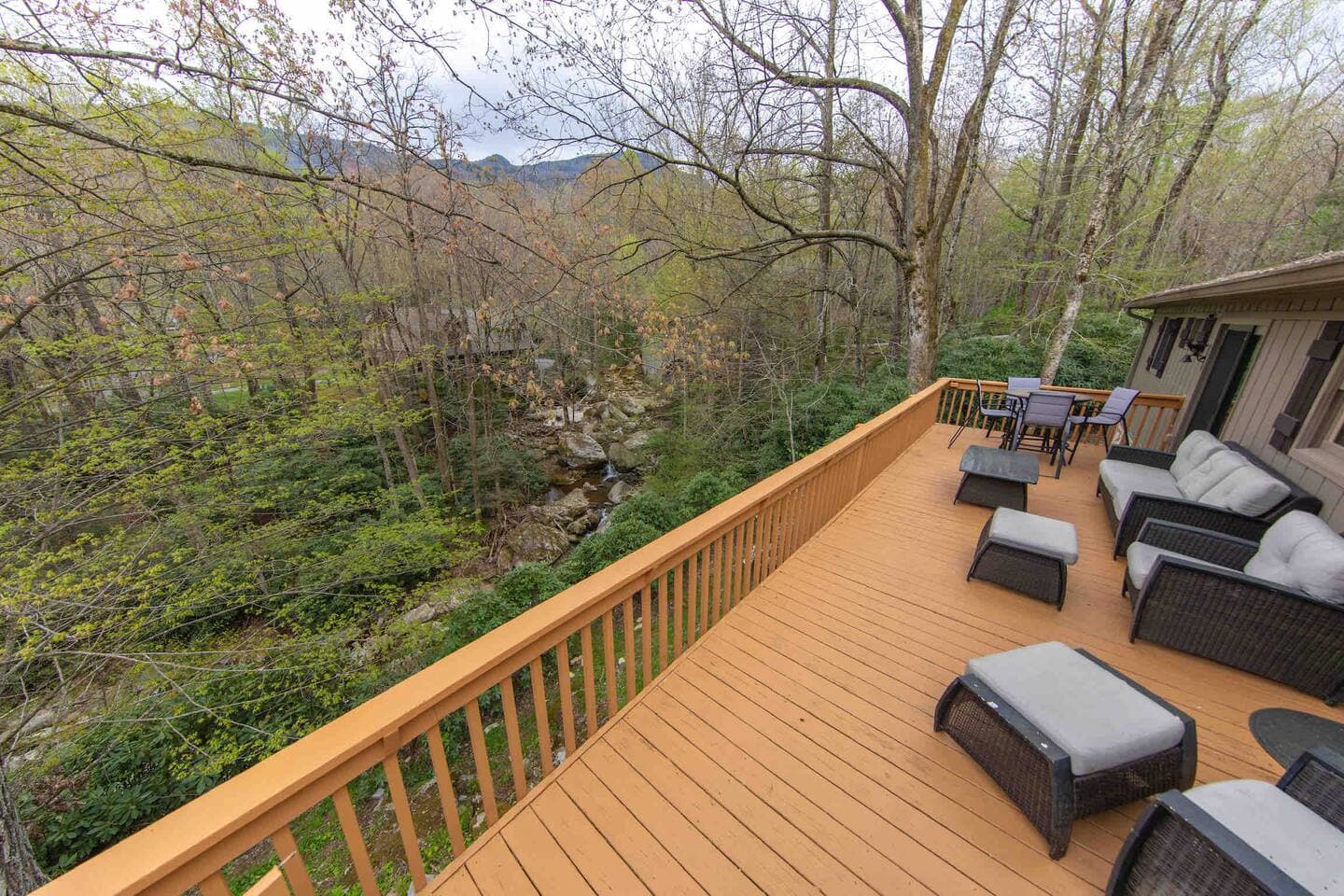 Main floor deck overlooking river