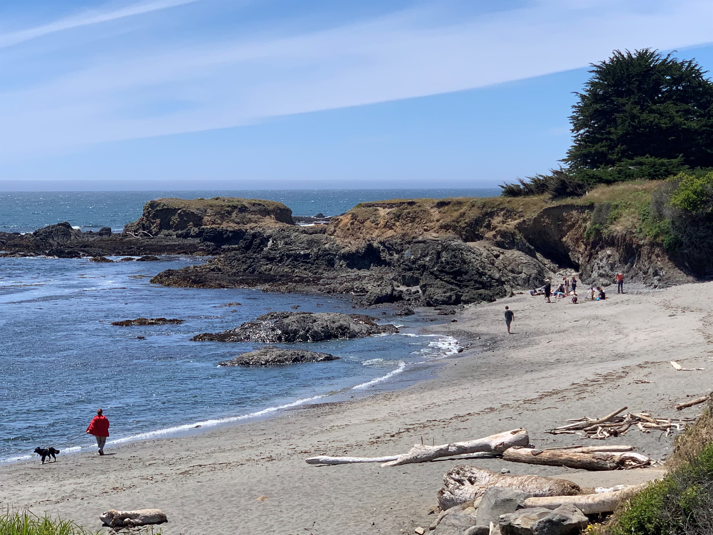 Shell Beach, a shared access beach at Sea Ranch, 3 miles north of Sea Ranch Abalone Bay, consists of two sandy coves surrounding a rocky point. 
