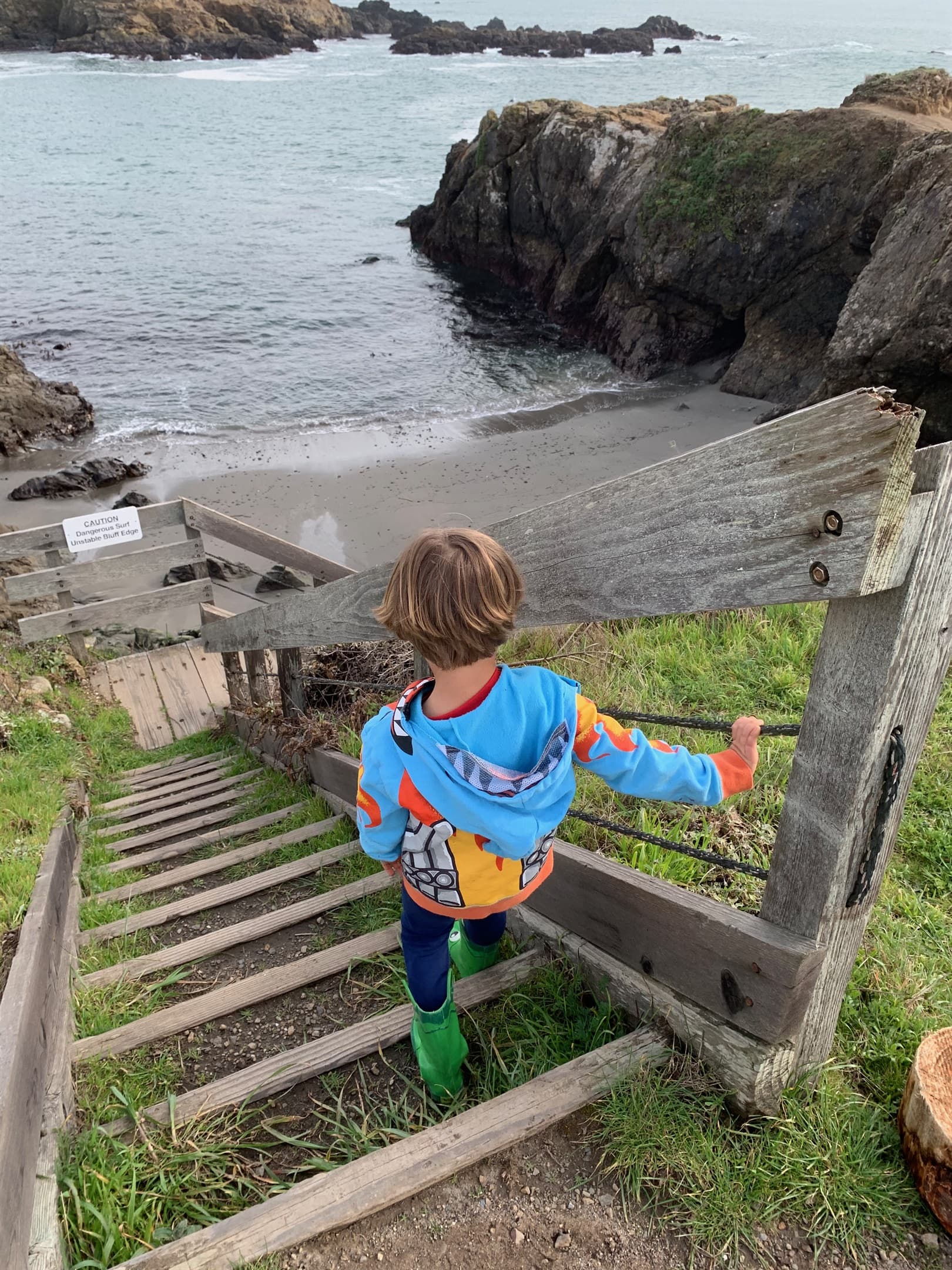 Explore to your heart's desire. Staircase takes you to Smugglers Beach, a private beach available to guests.