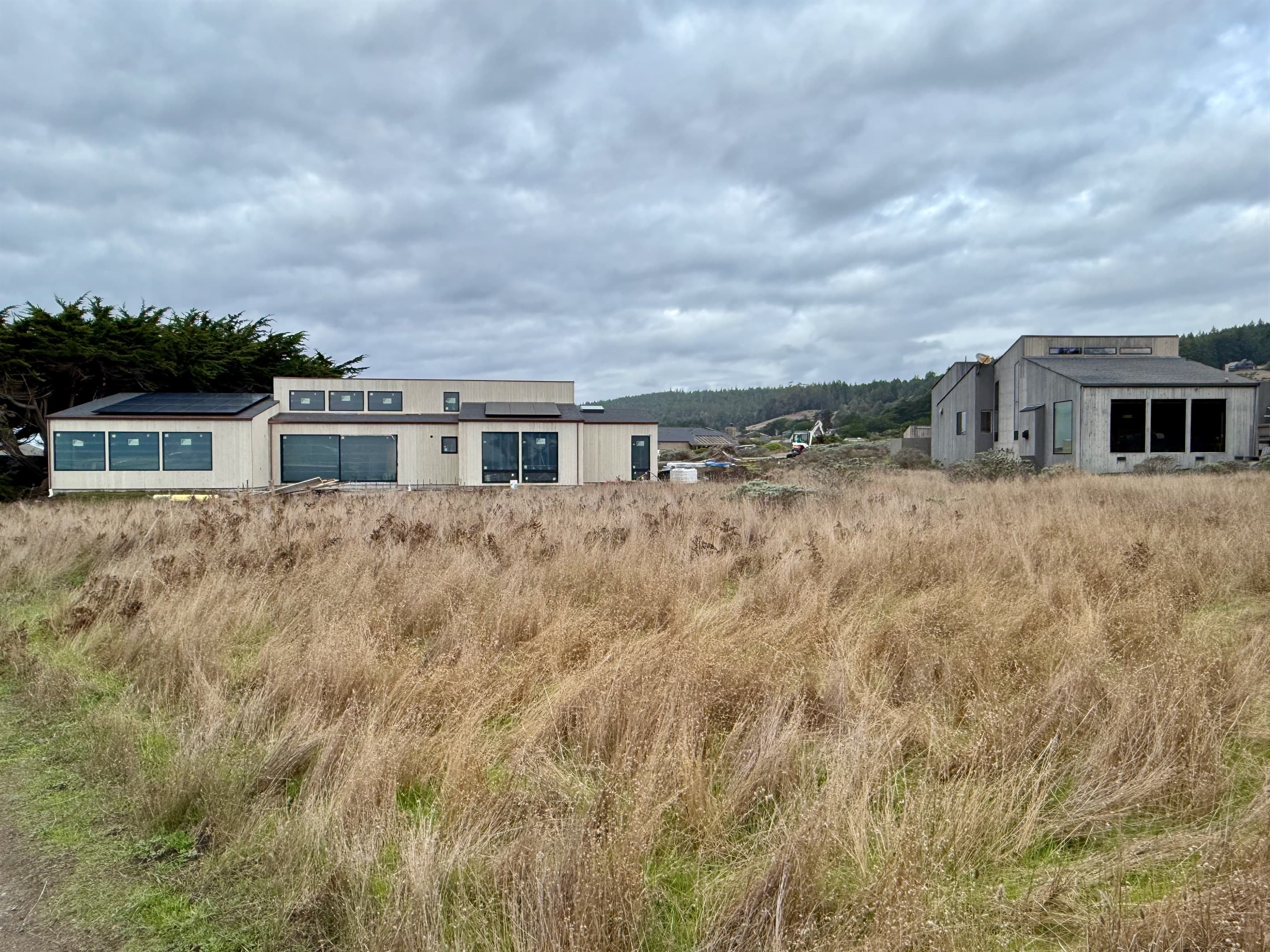 Neighborhood view: Sea Ranch Abalone Bay on the right. Construction next door nears completion