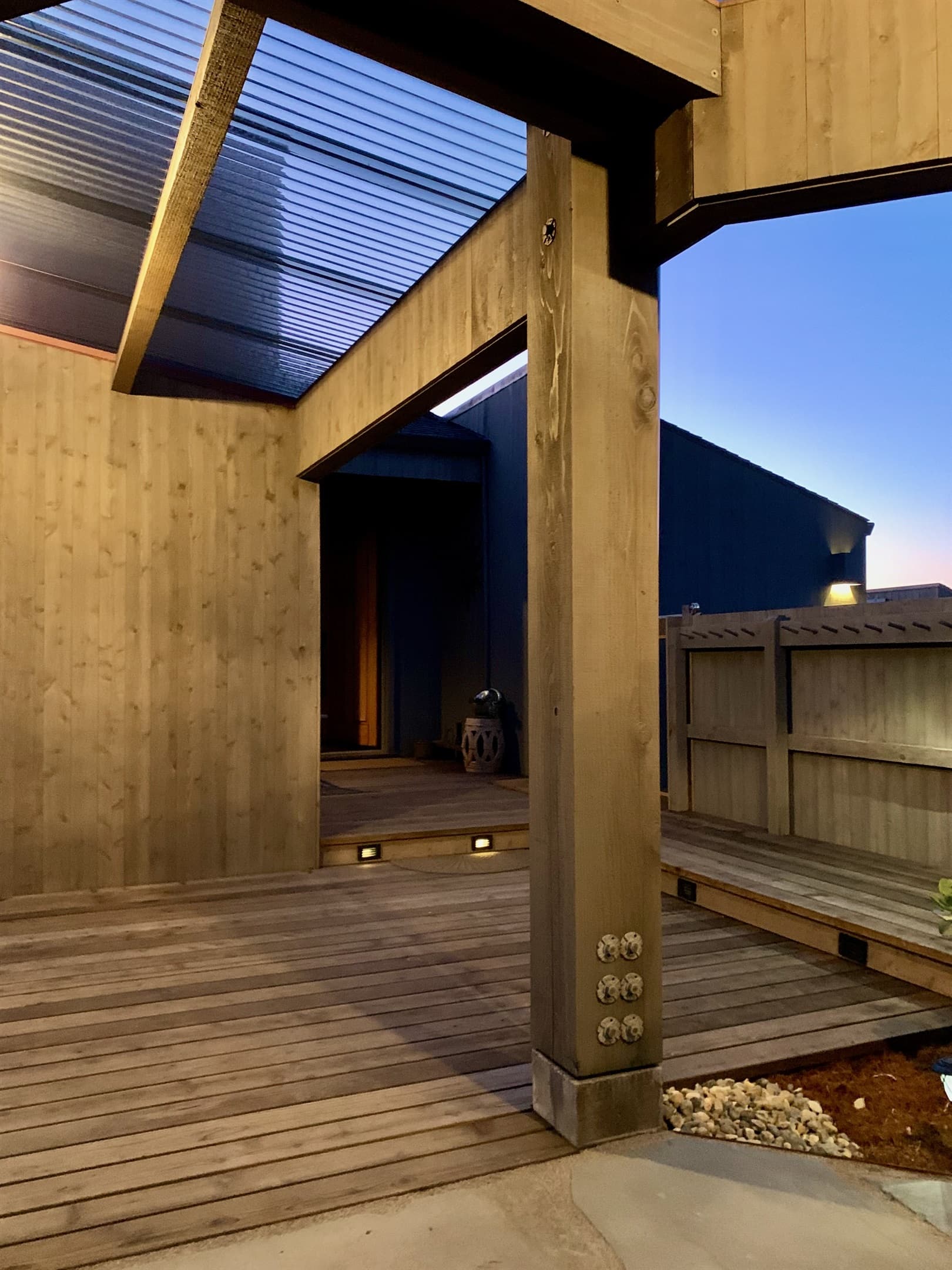 Breezeway from garage to house
