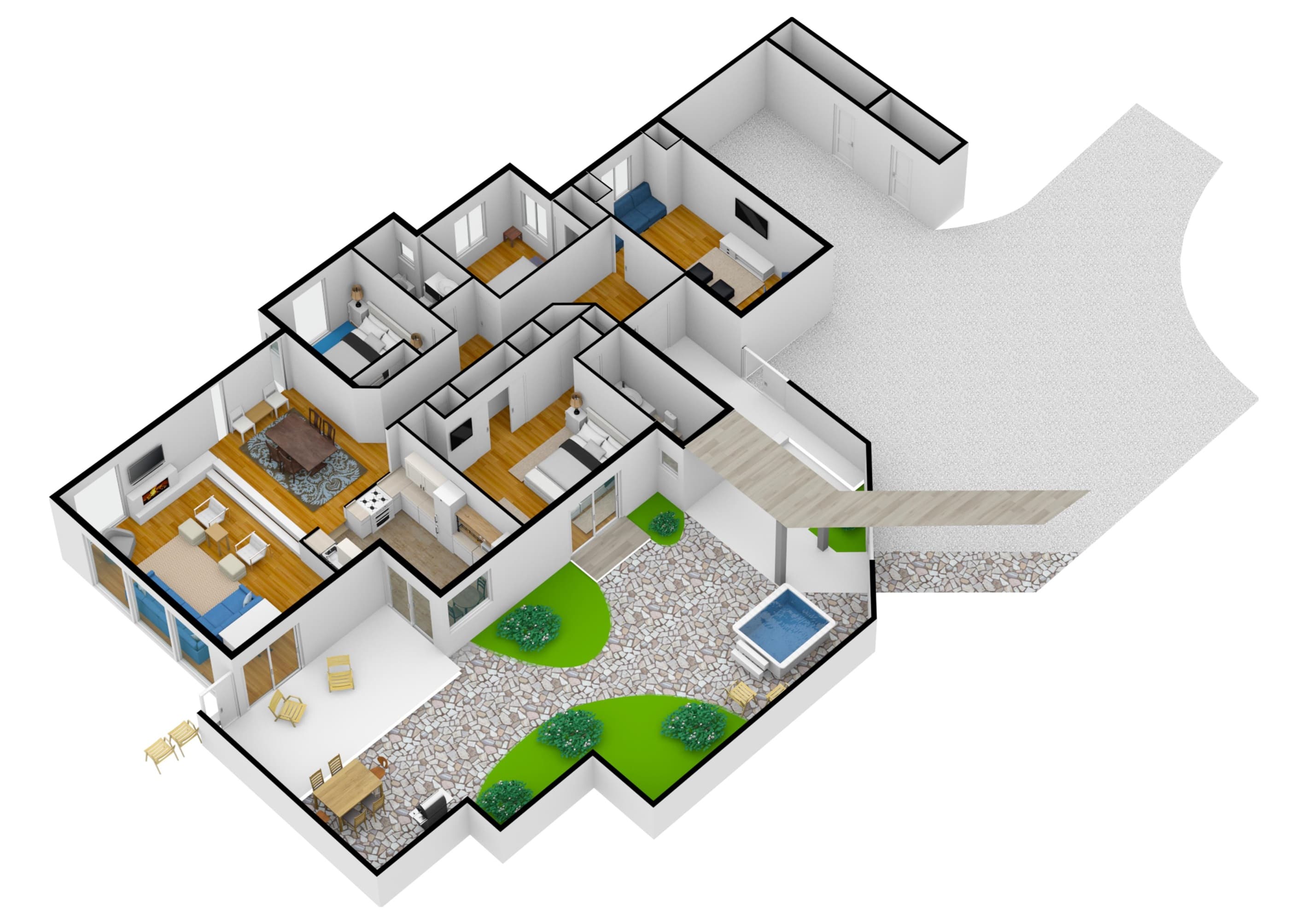 3D Floor Plan- Birdview