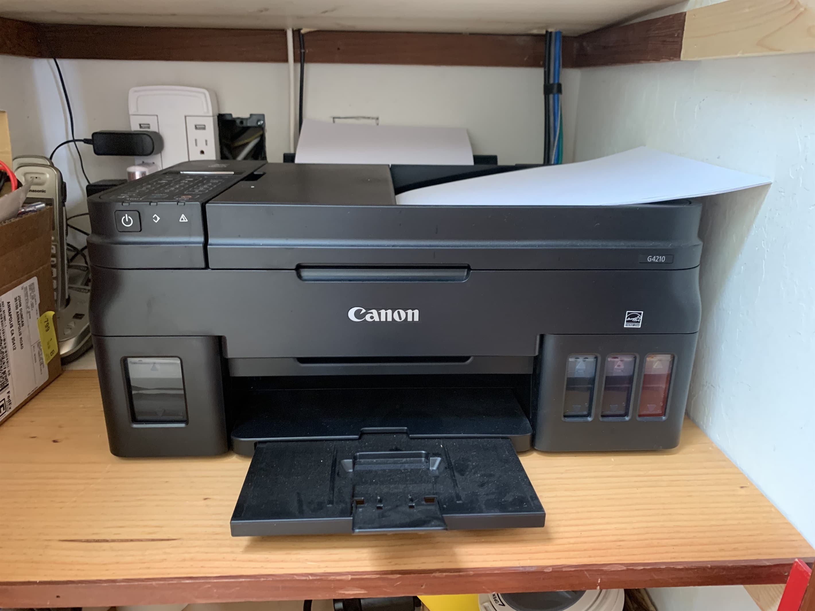 Canon color printer with starter pack of paper