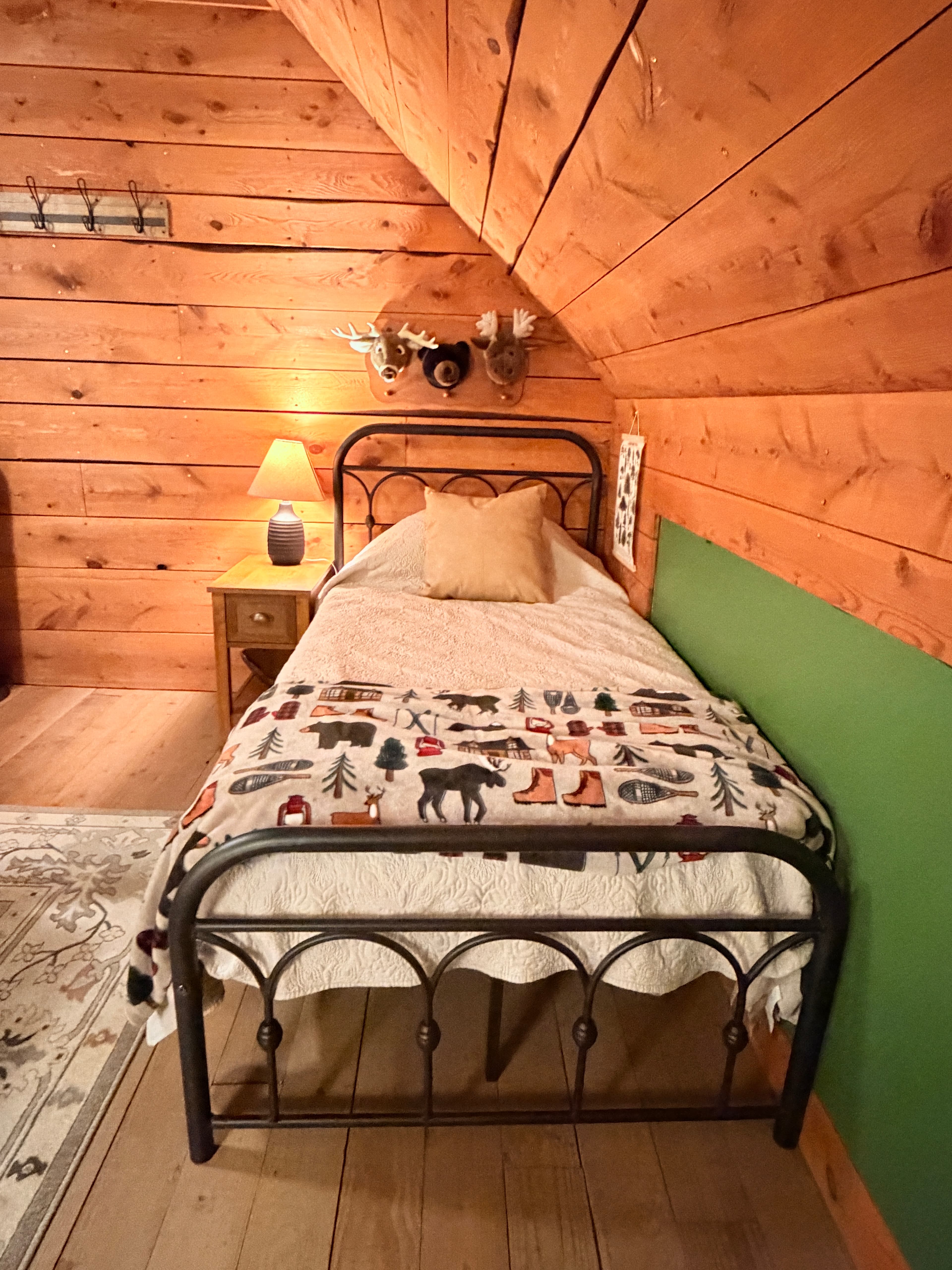 Twin bed in upstairs primary sweet for family trips 