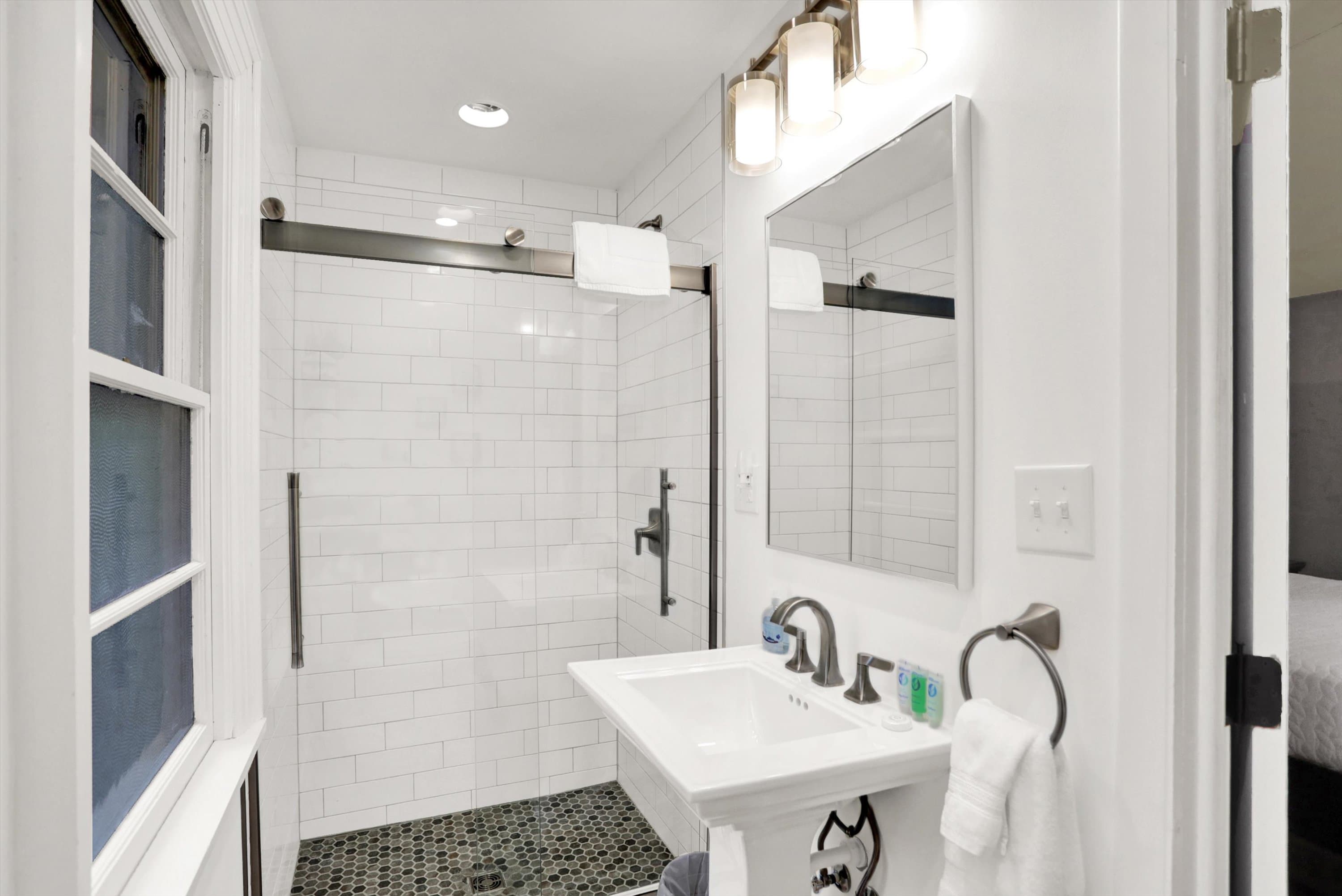 Newly remodeled master bath ensuite