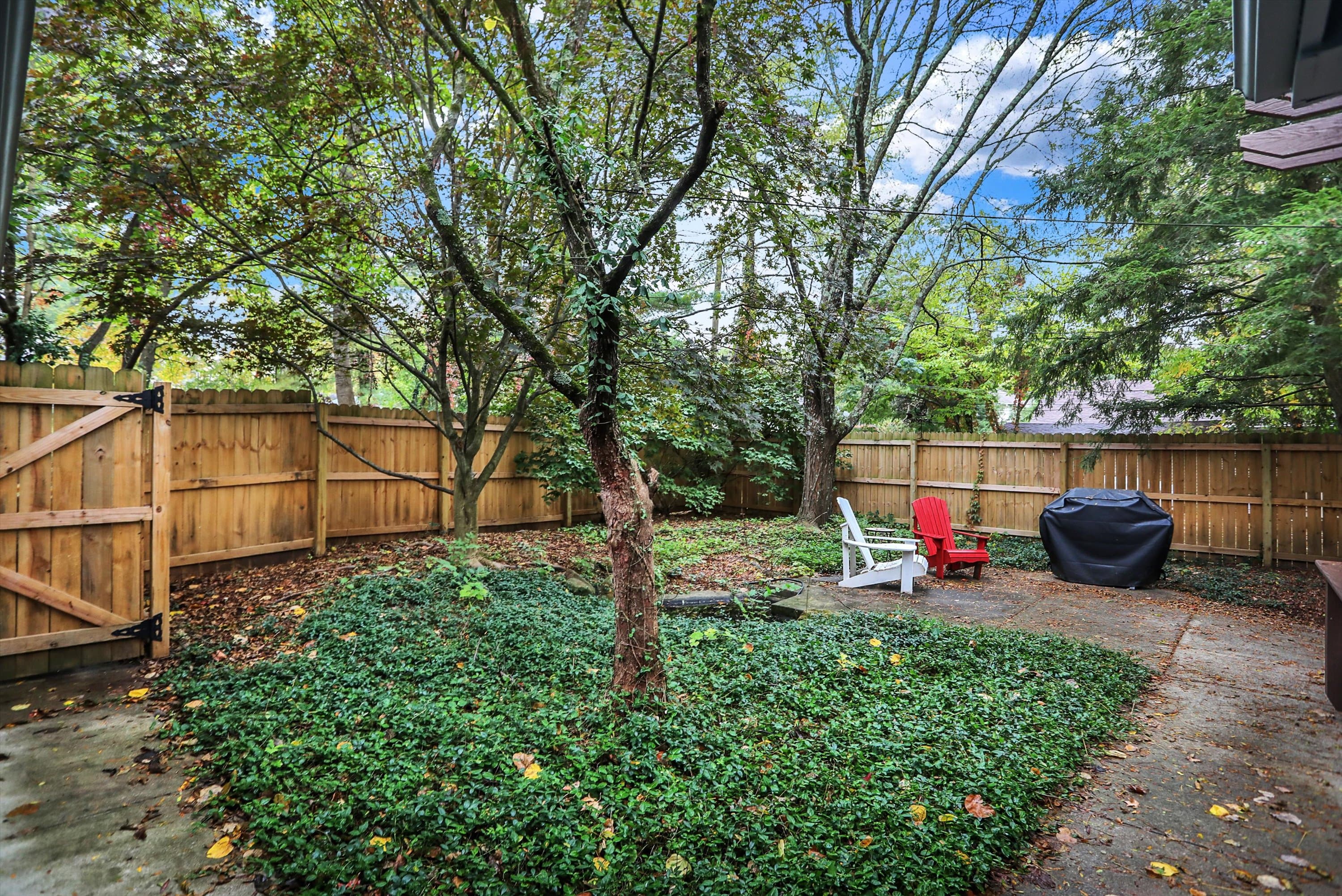 Peaceful lovely fenced-in back yard