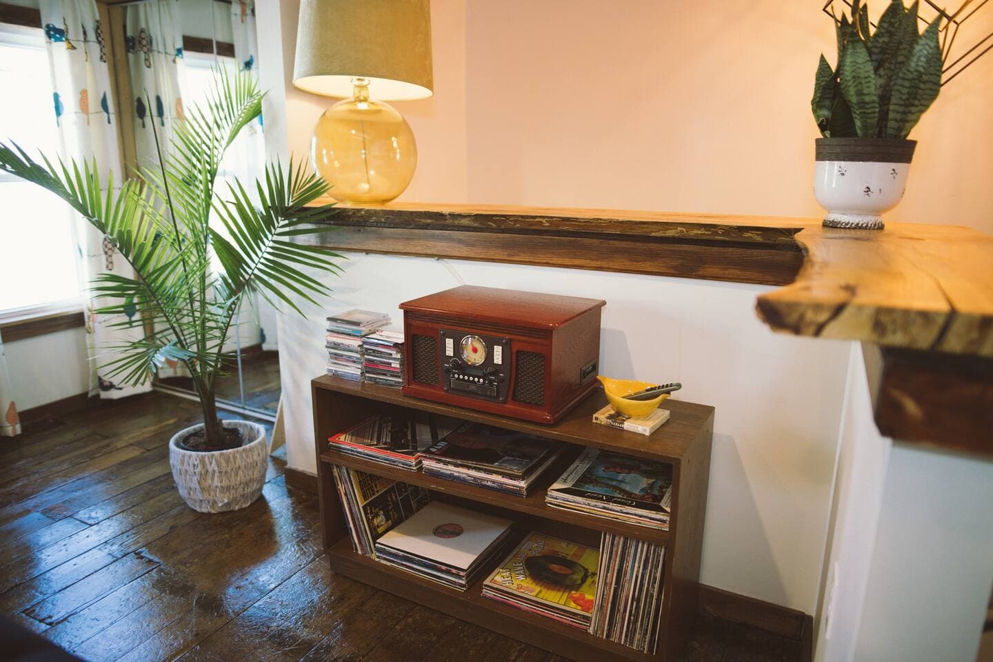 Pop on a record or listen to the bluetooth, CDs, or cassettes