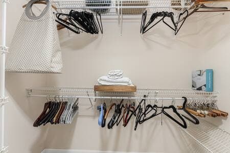 Master closet has ample storage space.