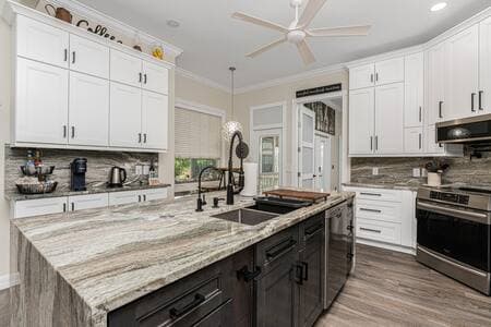 Clean up is a breeze with the sink and dishwasher.  