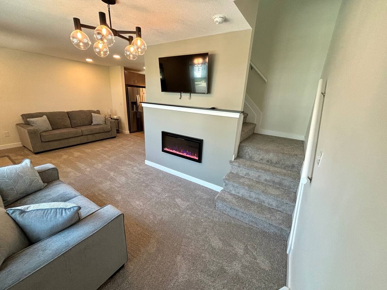Living room with the lovely fireplace 