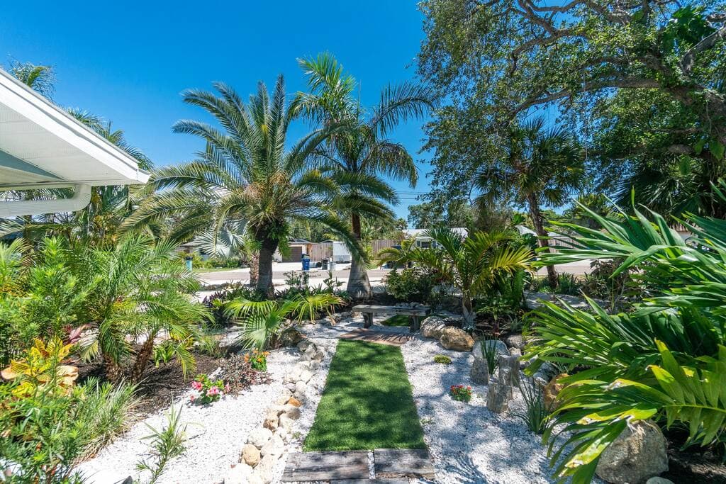 Practice your putting in the side yard gardens