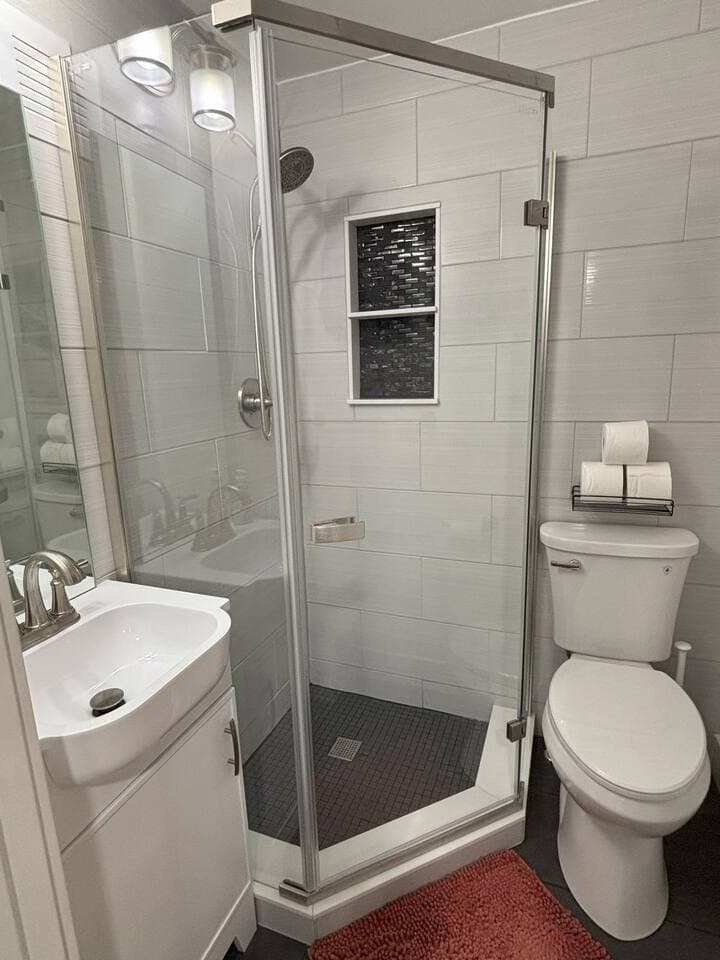 Get ready for your day in the fully renovated bathroom.  