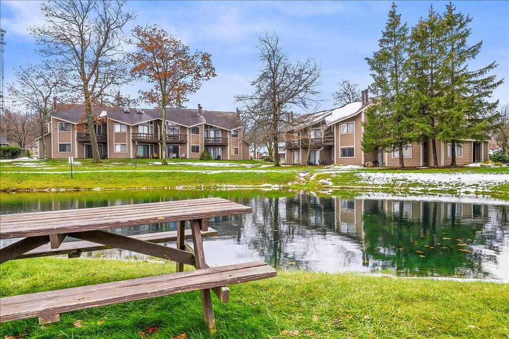 Enjoy the picnic tables around the pond