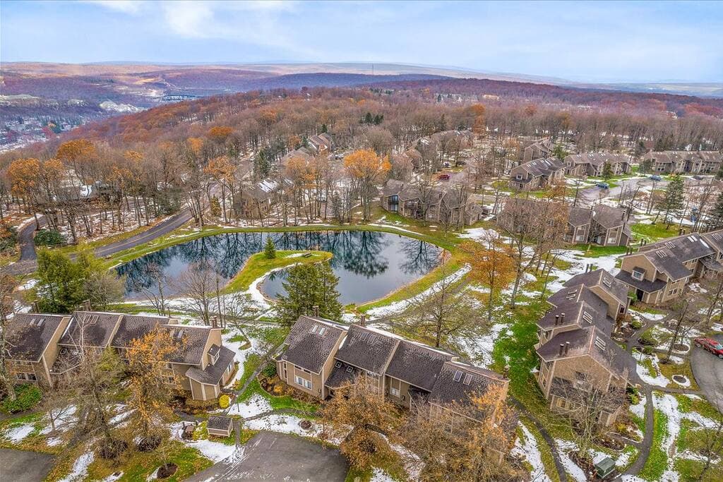 Fall color and drone footage of the pond