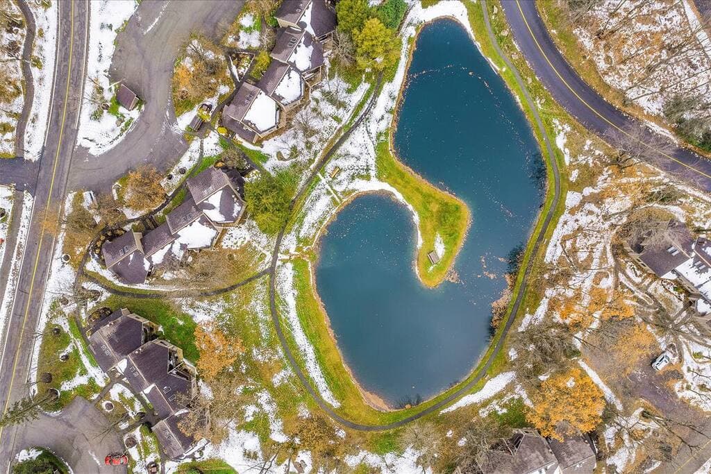 Drone footage of the pond 