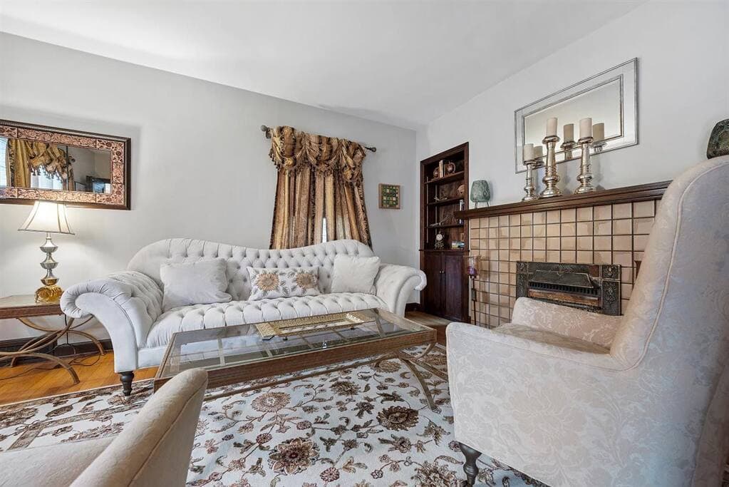 Formal living room with Pittsburgh book collection