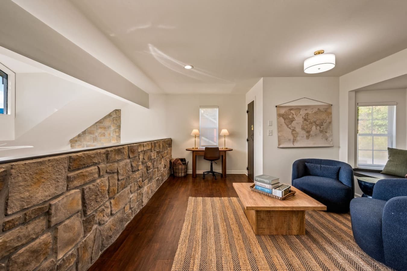 This airy loft space combines comfort and charm, offering peaceful views and a slow, gentle rhythm of mountain living.