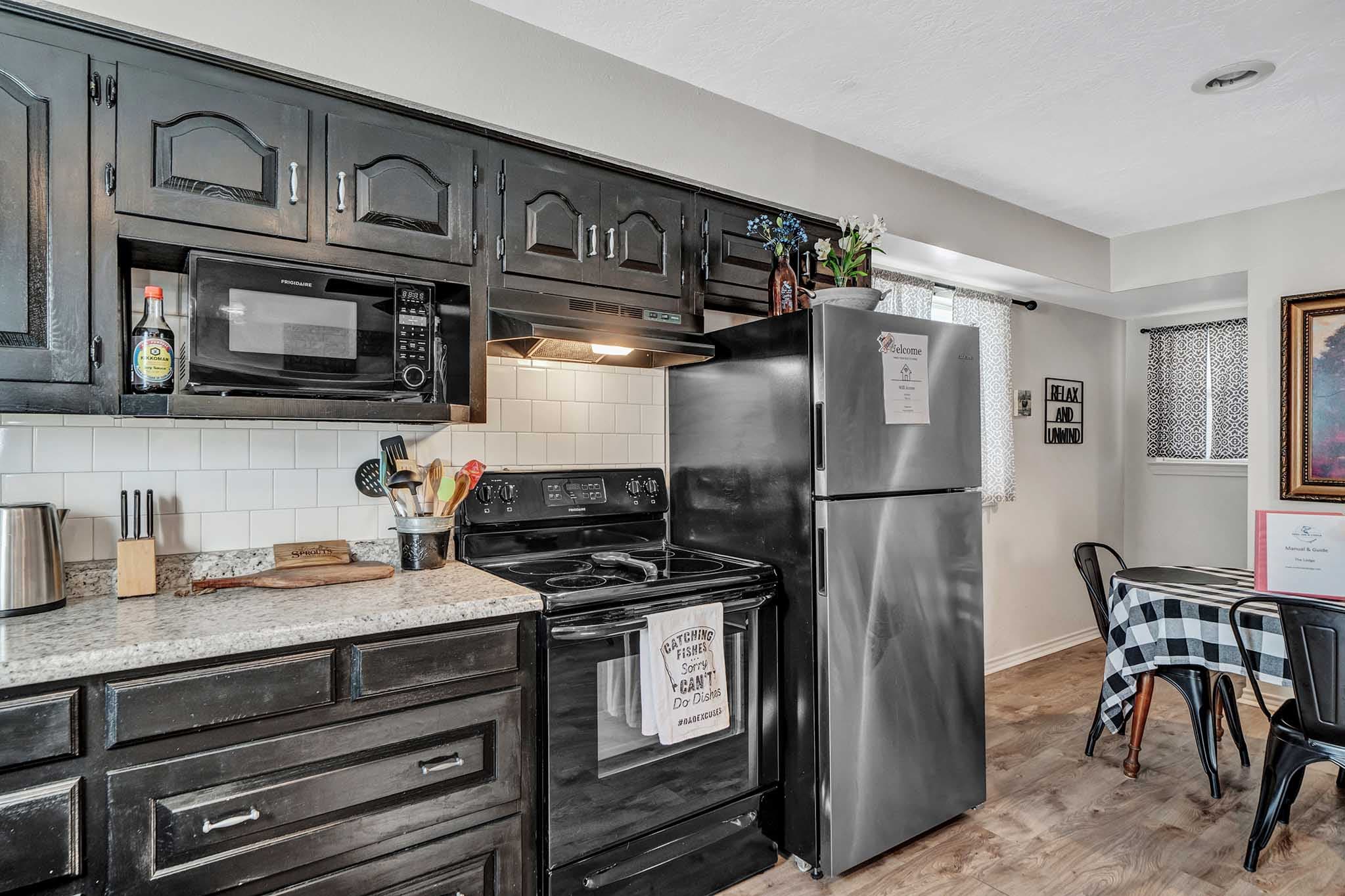 Kitchen stove and microwave