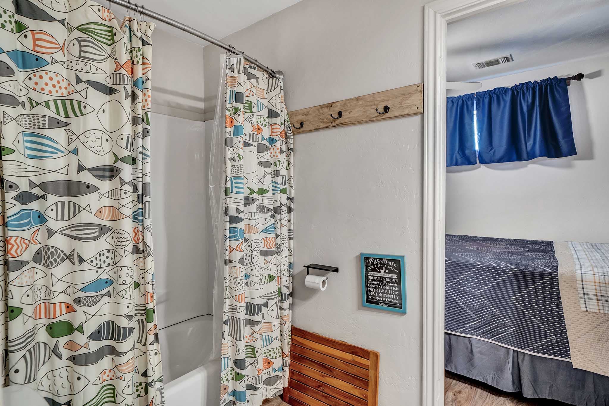 Bathroom with shower and tub
