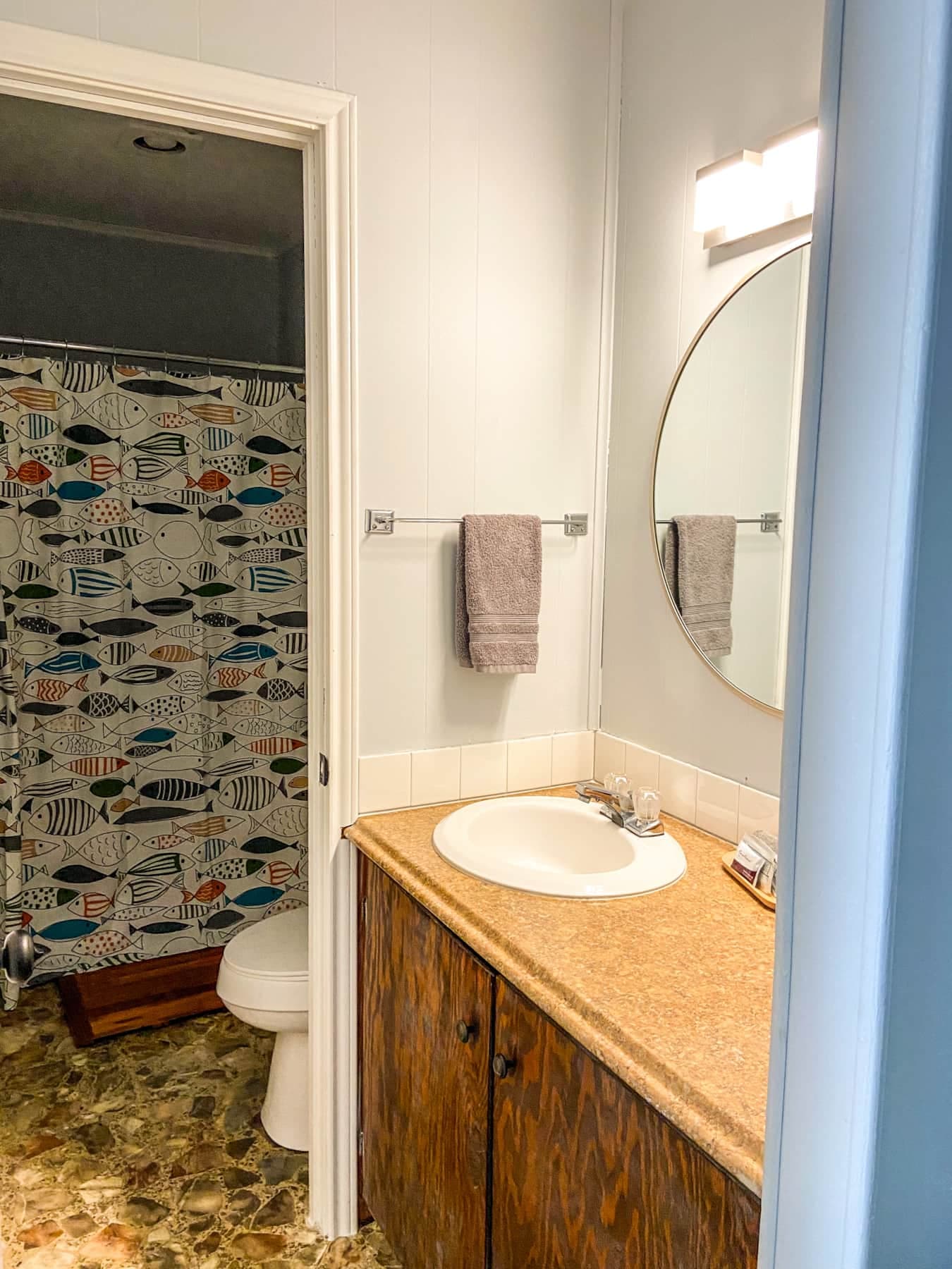 Bathroom with separate sink